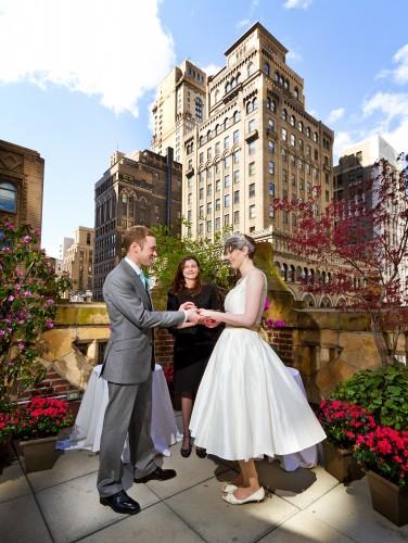 Wedding Ceremony on the Poetry Garden Outdoor Terrace at Library Hotel