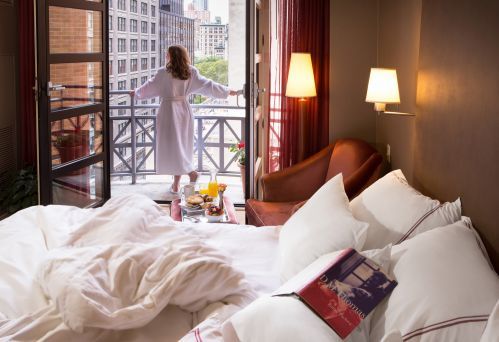 Our Balcony King Guestroom all have charming Juliet Balconies overlooking Park Avenue South!
